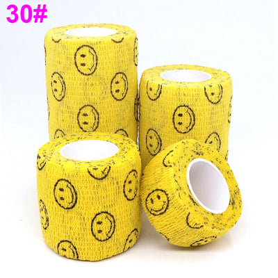 Athletic Tape Wraps for Sports, Colorful Bandage for Tattooing, Finger Joint, Knee Pet, Printed Self-Adhesive Wraps, 2.5cm-10cm