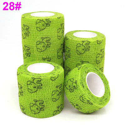 Athletic Tape Wraps for Sports, Colorful Bandage for Tattooing, Finger Joint, Knee Pet, Printed Self-Adhesive Wraps, 2.5cm-10cm