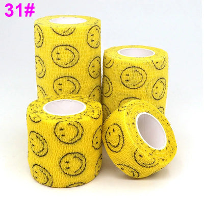 Athletic Tape Wraps for Sports, Colorful Bandage for Tattooing, Finger Joint, Knee Pet, Printed Self-Adhesive Wraps, 2.5cm-10cm