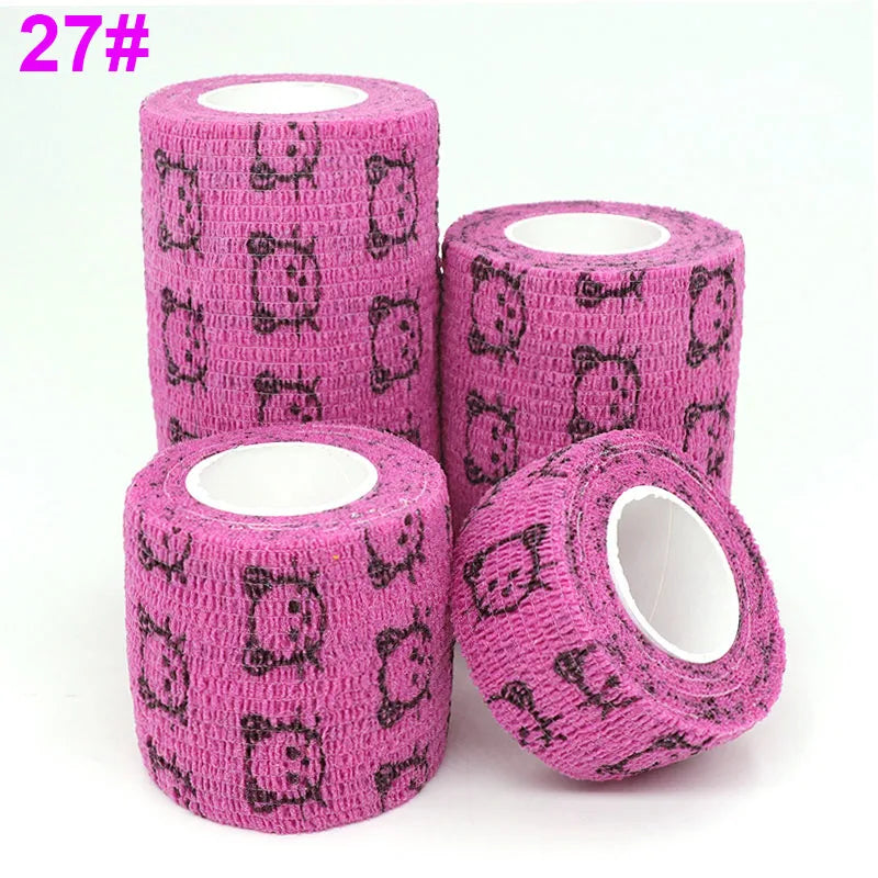 Athletic Tape Wraps for Sports, Colorful Bandage for Tattooing, Finger Joint, Knee Pet, Printed Self-Adhesive Wraps, 2.5cm-10cm