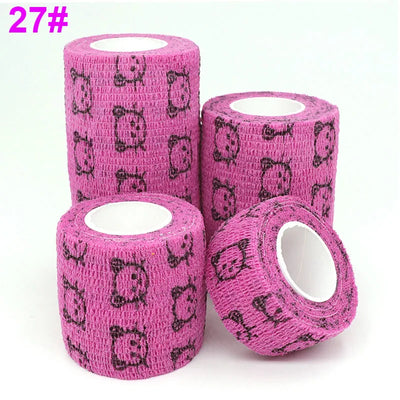 Athletic Tape Wraps for Sports, Colorful Bandage for Tattooing, Finger Joint, Knee Pet, Printed Self-Adhesive Wraps, 2.5cm-10cm