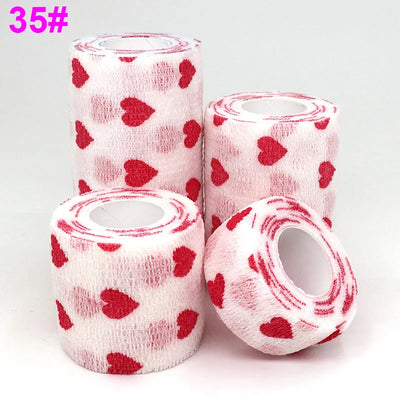 Athletic Tape Wraps for Sports, Colorful Bandage for Tattooing, Finger Joint, Knee Pet, Printed Self-Adhesive Wraps, 2.5cm-10cm
