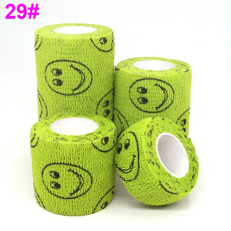 Athletic Tape Wraps for Sports, Colorful Bandage for Tattooing, Finger Joint, Knee Pet, Printed Self-Adhesive Wraps, 2.5cm-10cm