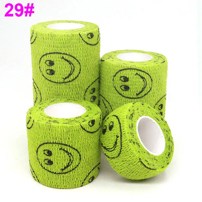Athletic Tape Wraps for Sports, Colorful Bandage for Tattooing, Finger Joint, Knee Pet, Printed Self-Adhesive Wraps, 2.5cm-10cm