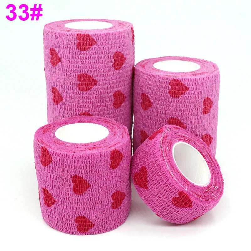 Athletic Tape Wraps for Sports, Colorful Bandage for Tattooing, Finger Joint, Knee Pet, Printed Self-Adhesive Wraps, 2.5cm-10cm
