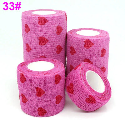 Athletic Tape Wraps for Sports, Colorful Bandage for Tattooing, Finger Joint, Knee Pet, Printed Self-Adhesive Wraps, 2.5cm-10cm