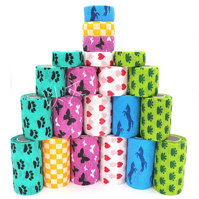 Athletic Tape Wraps for Sports, Colorful Bandage for Tattooing, Finger Joint, Knee Pet, Printed Self-Adhesive Wraps, 2.5cm-10cm